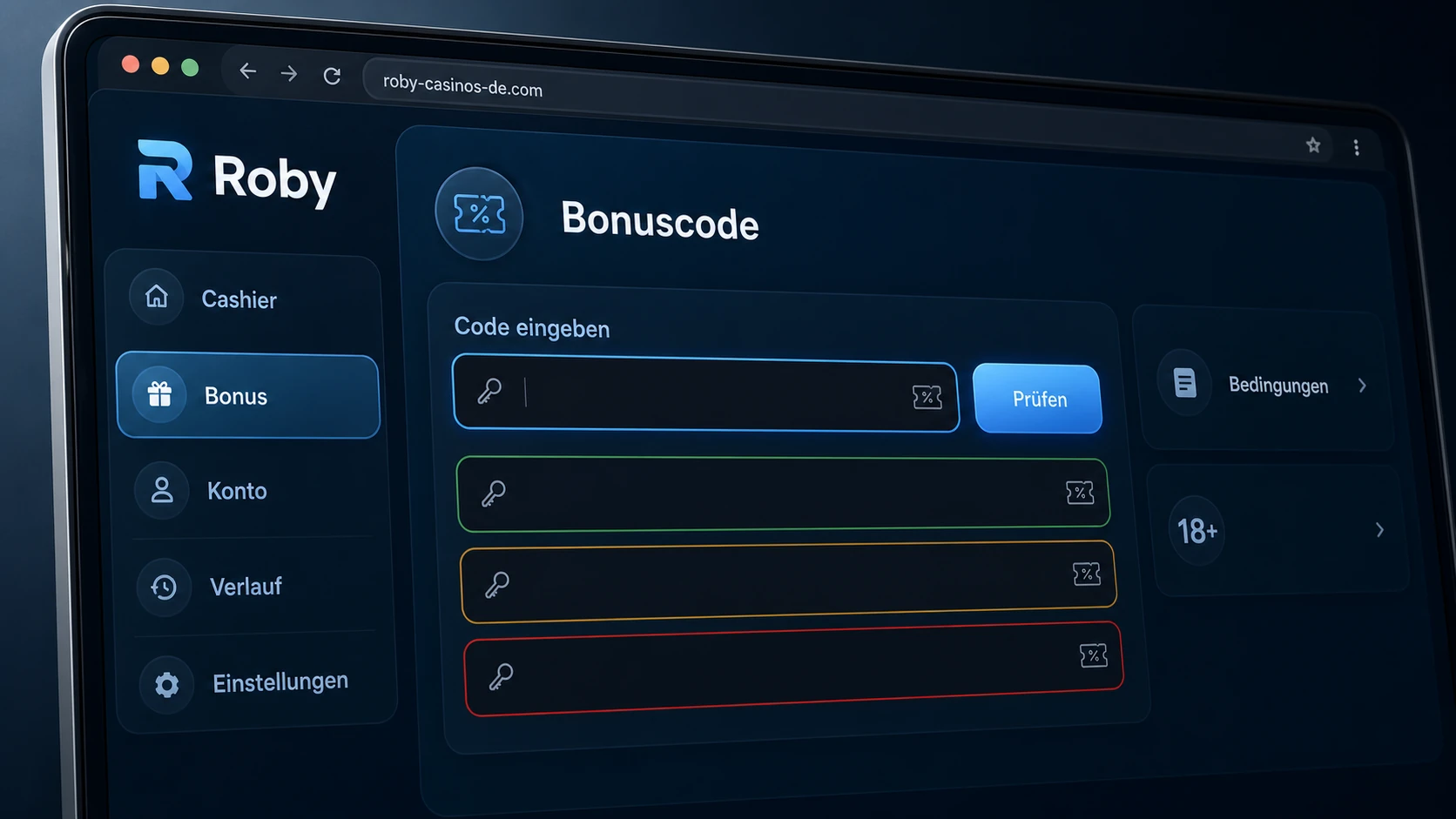 Roby Casino Bonus Code verwenden