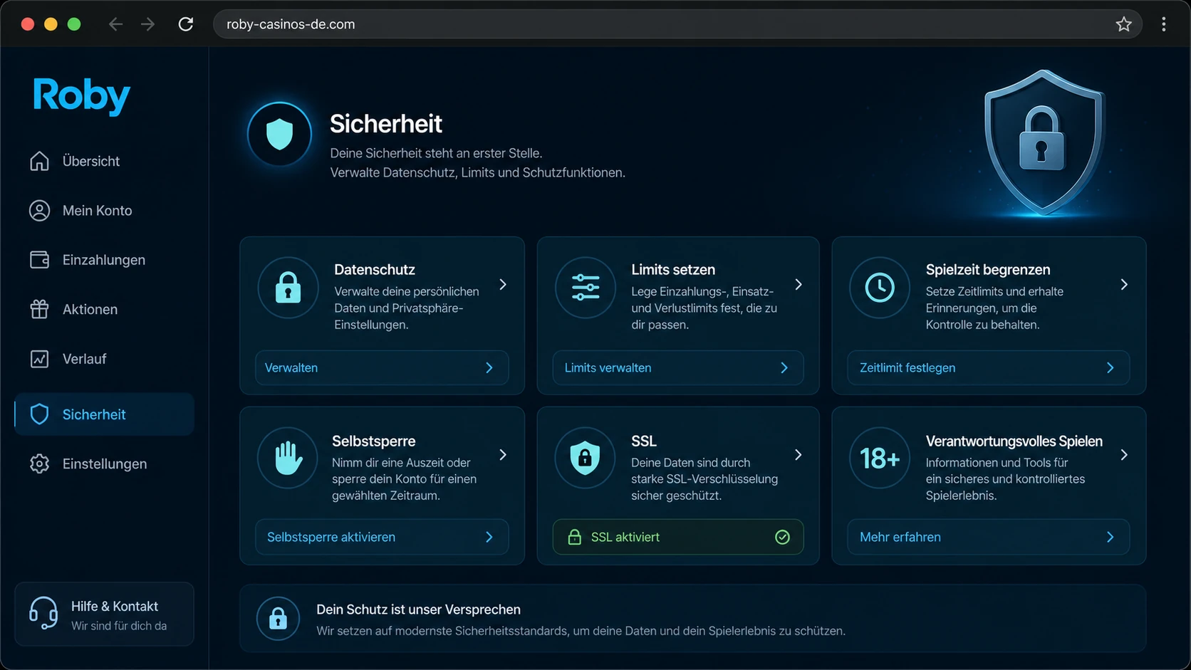 Sicherheit, Lizenz und Spielerschutz